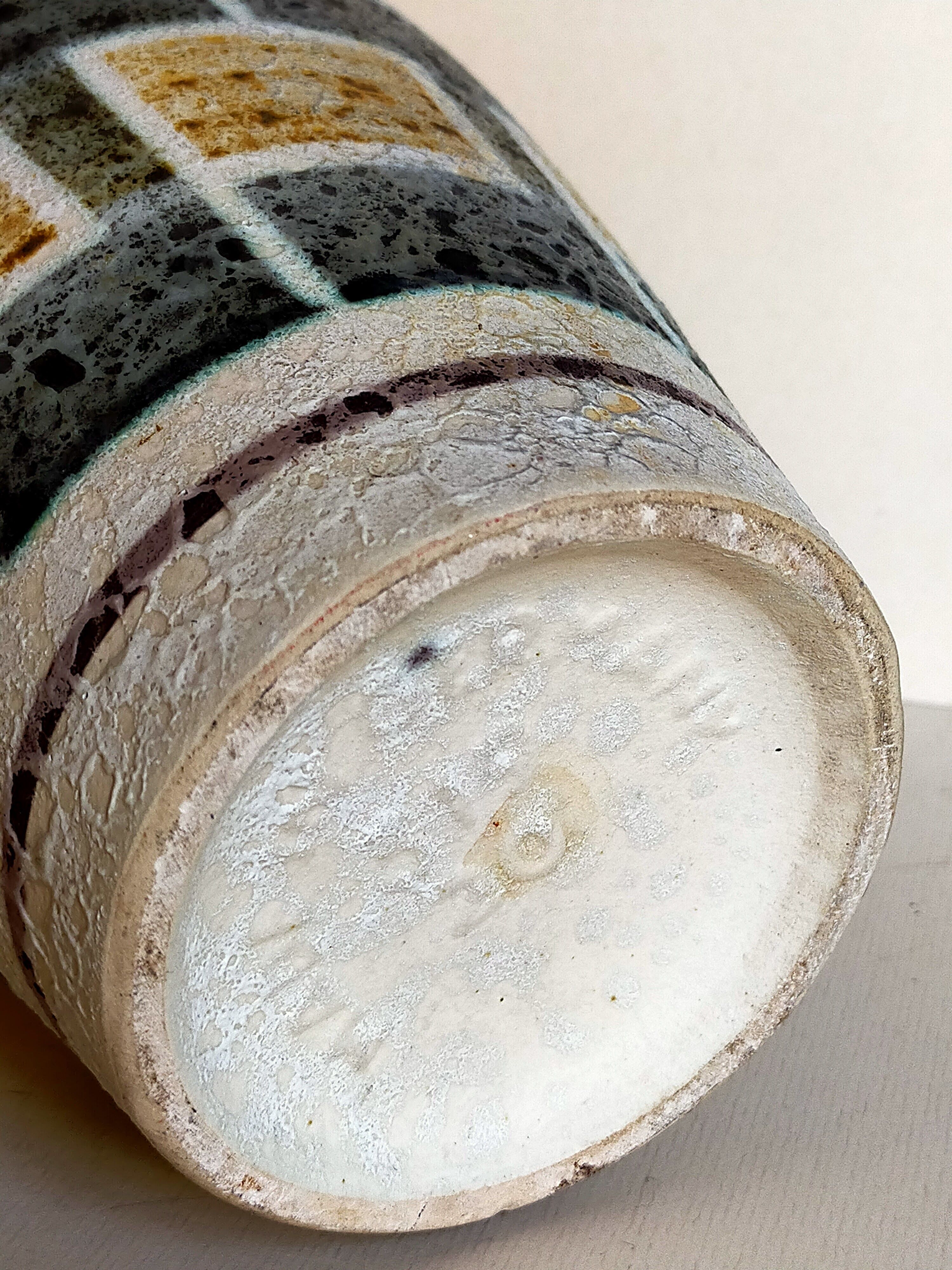 West-Germany vintage ceramic vase washes with graphic pattern
