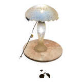 Yellow glass mushroom lamp