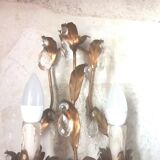 Wall lamp gold metal sheets and grapevines