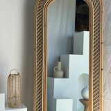 Rattan foot mirror with braces H:2m