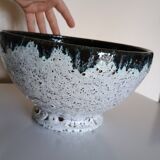 Accolay stoneware bowl - black & white lava glaze