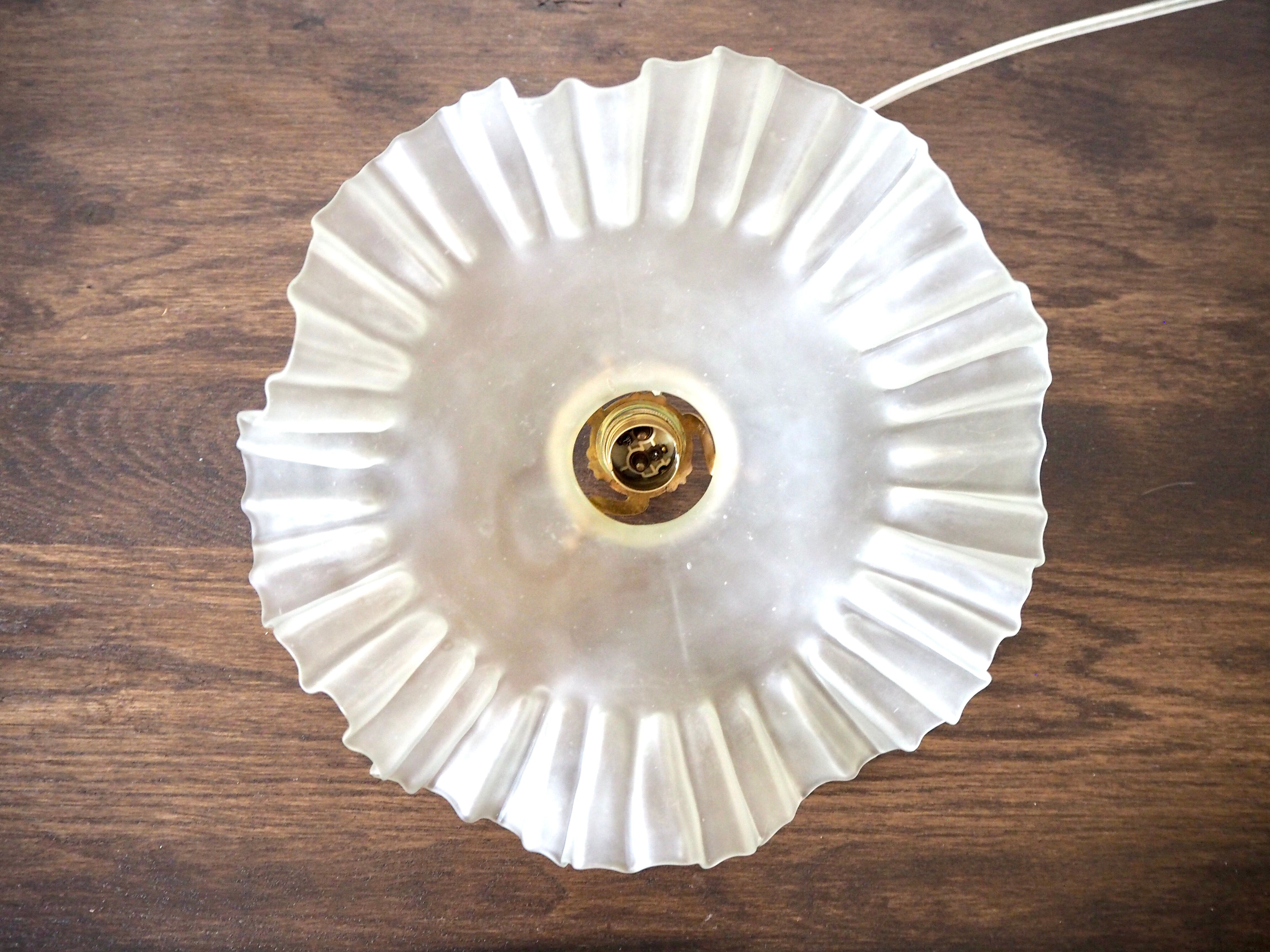 Suspension fleur en verre dépoli