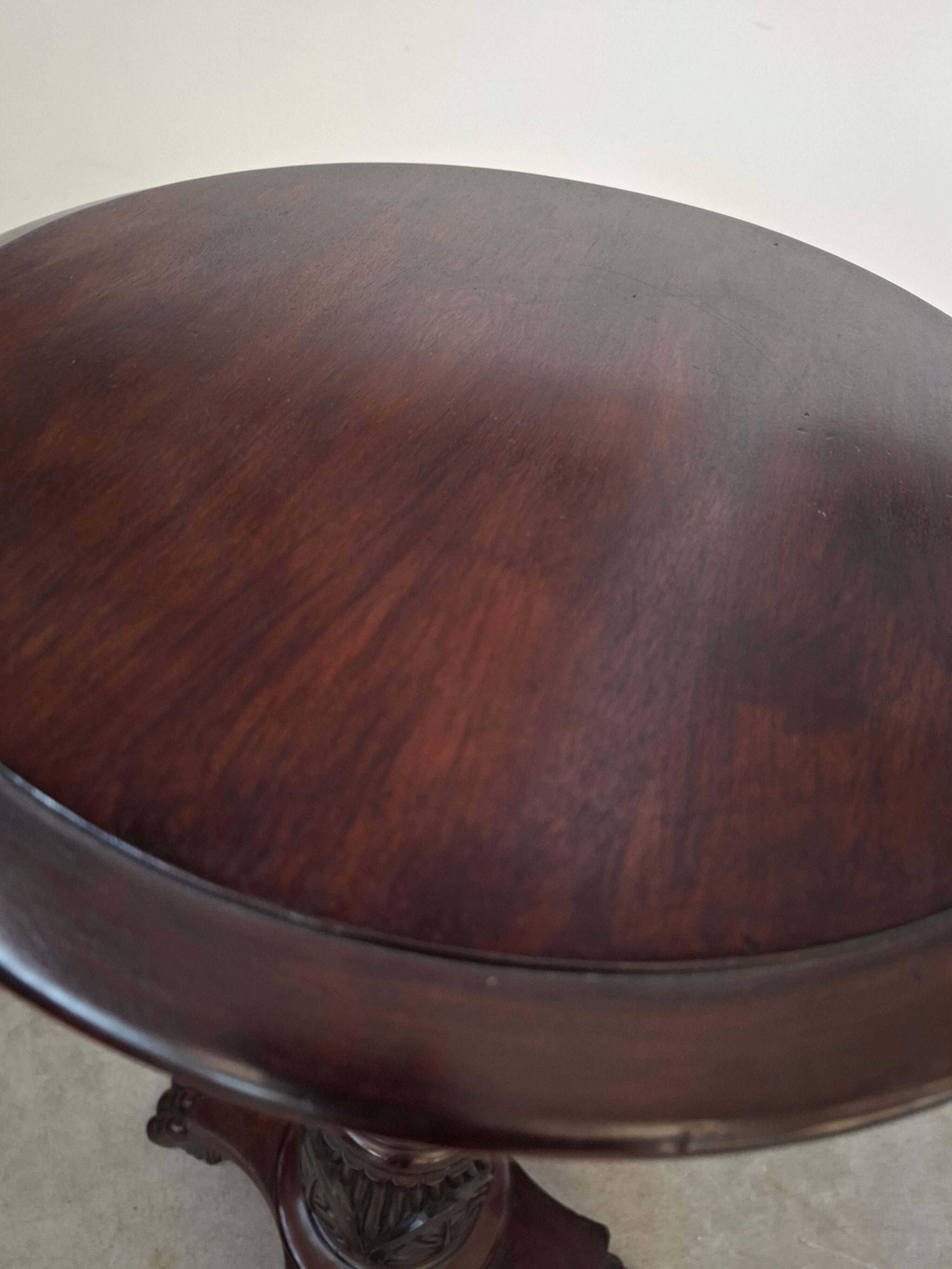 Elegante Colonna Porta-Piante/Busti in Mogano – Vintage Anni '60