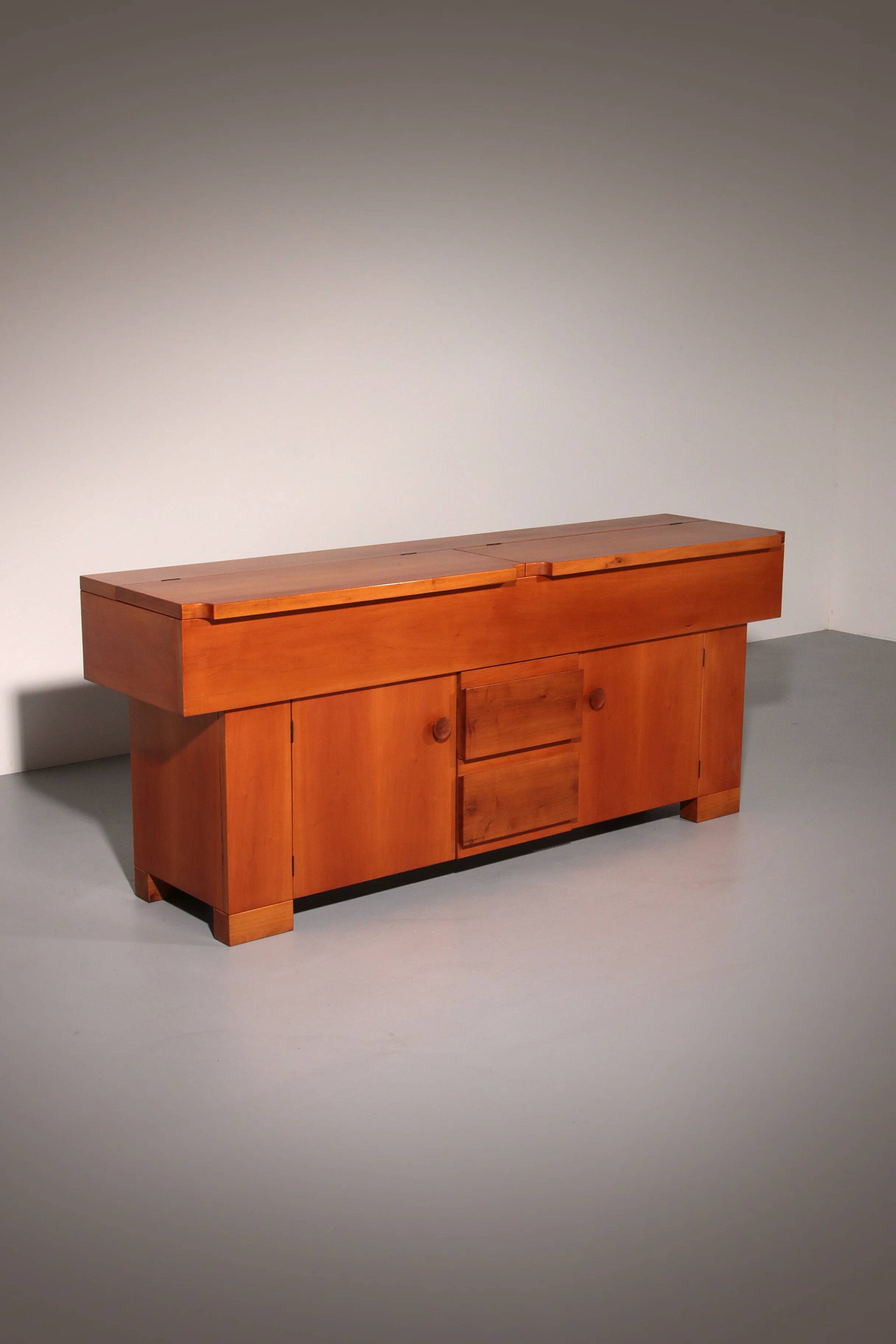 Torbecchia sideboard in walnut by Giovanni Michelucci for Poltronova, 1964