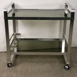 Rolling table in italian vintage aluminum by Martini and Rossi 1970
