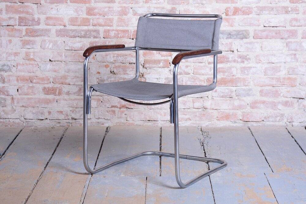 Bauhaus Czech Chrome Armchair by Marcel Breuer for Thonet, 1930s