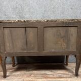 Commode sauteuse Transition estampillée en marqueterie de bois nobles