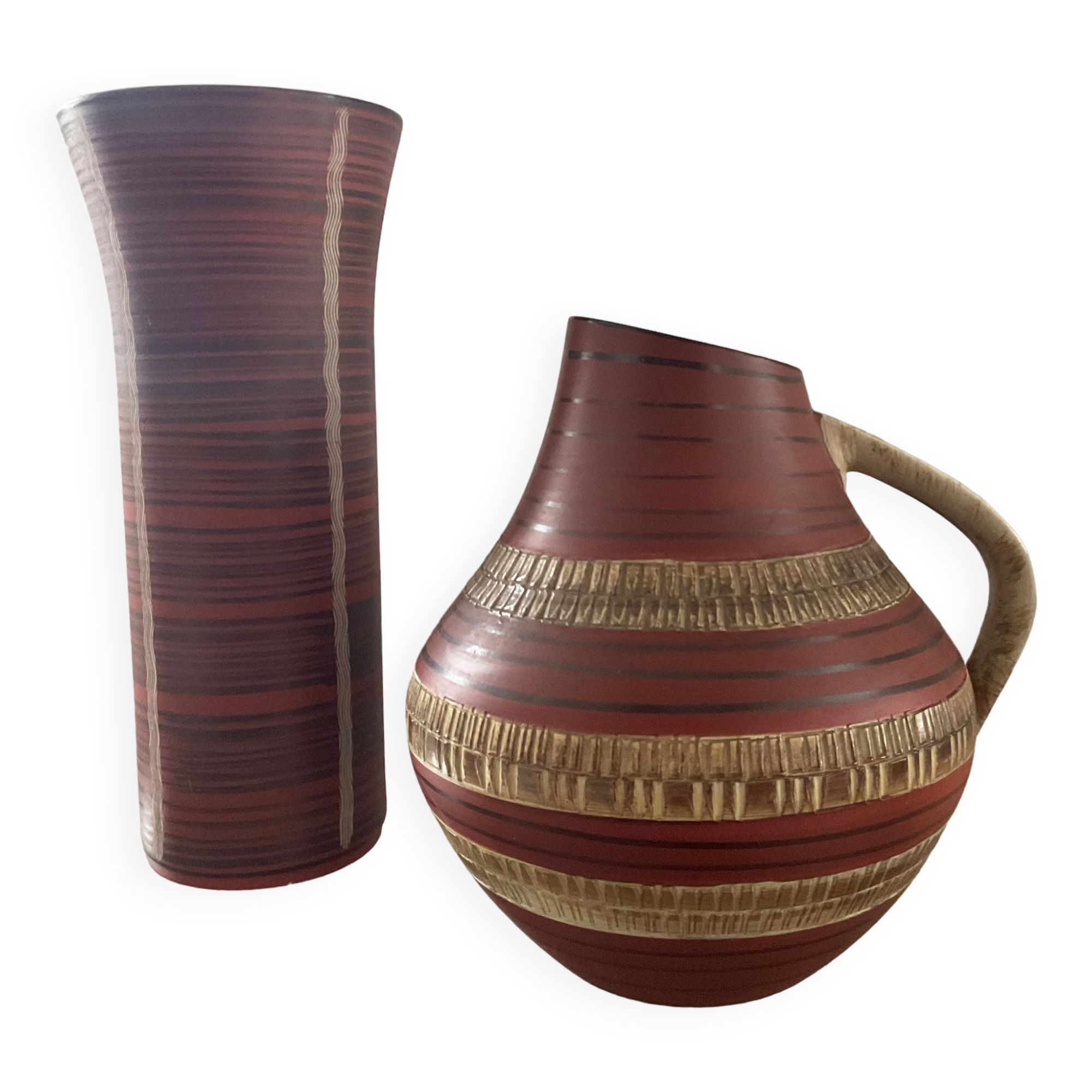 Duo of vintage vases West Germany 60s-70s