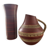 Duo of vintage vases West Germany 60s-70s