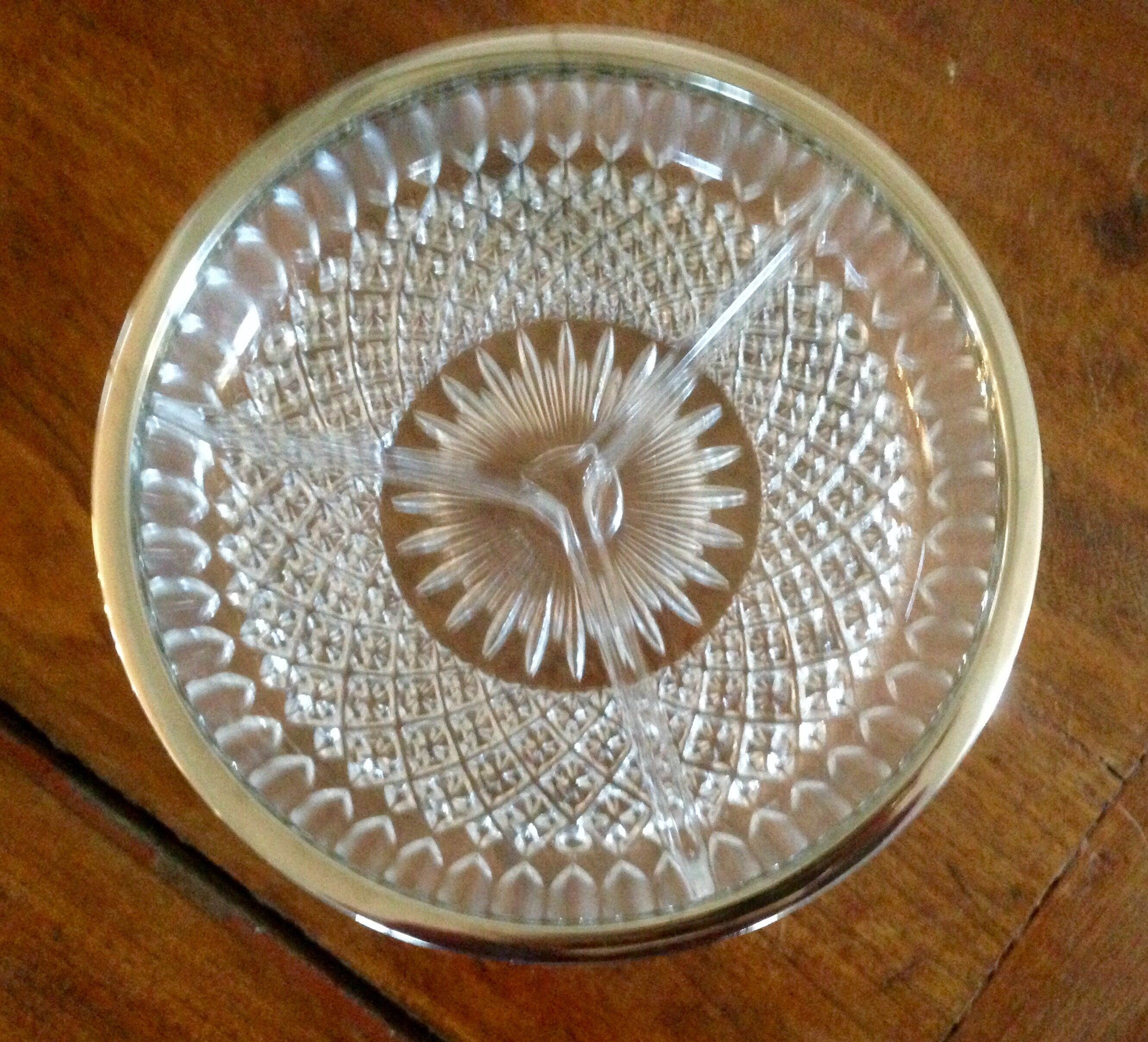 Dishes and ramekins chiseled glass and silver metal