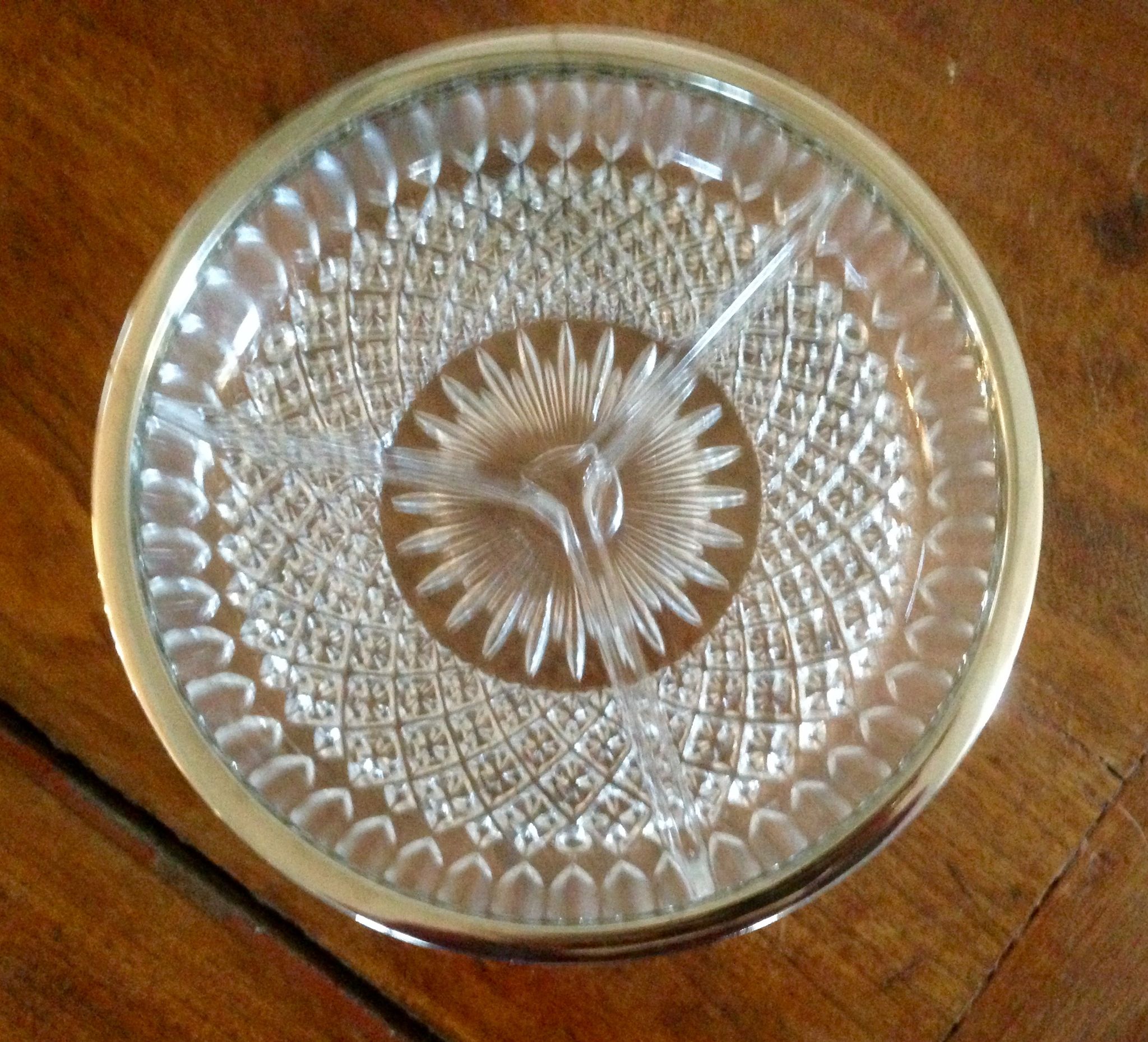 Dishes and ramekins chiseled glass and silver metal