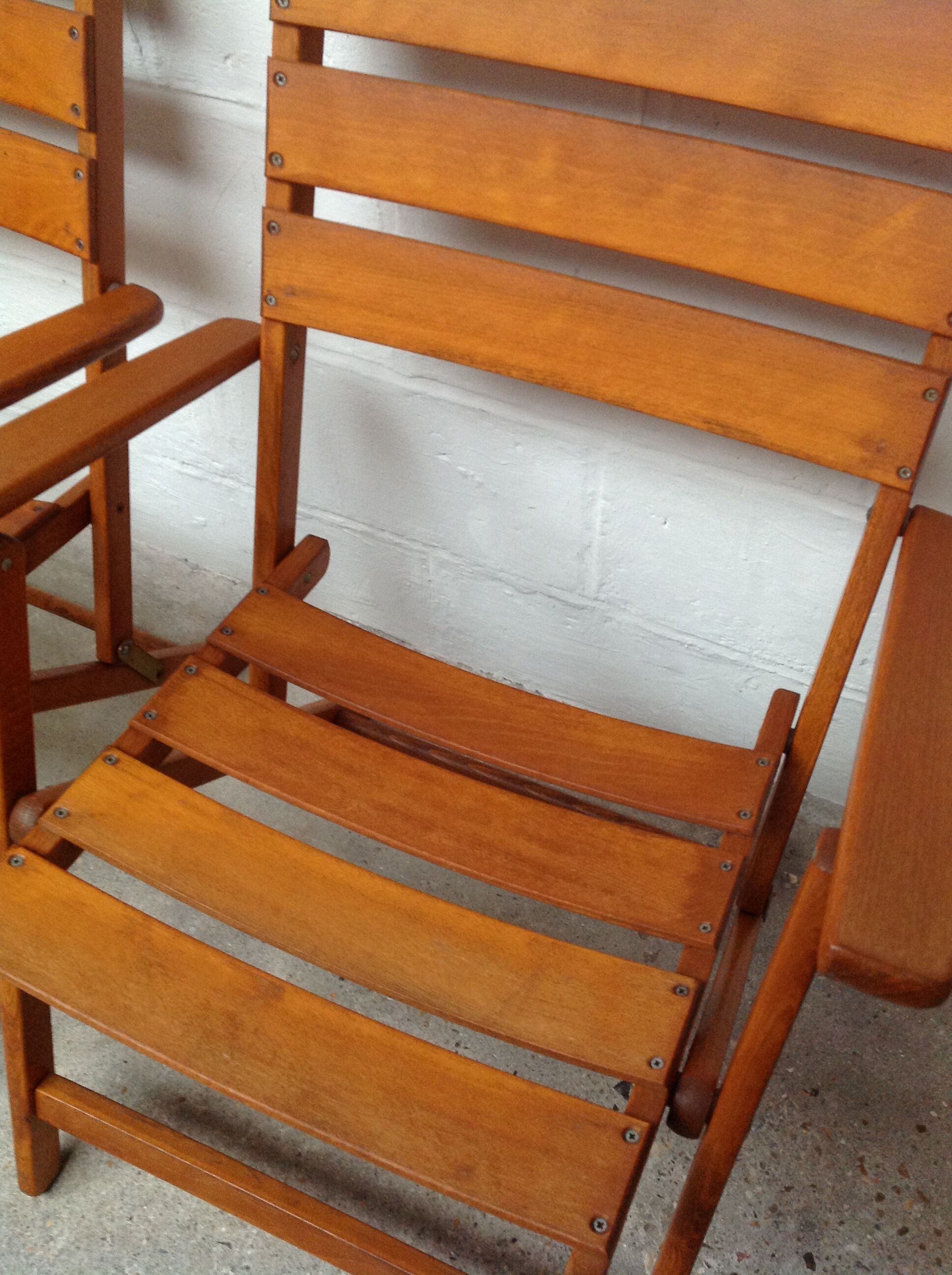 Teak folding chairs