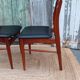 Chaises scandinaves, pied compas, skaï