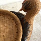 Bird woven bamboo tray