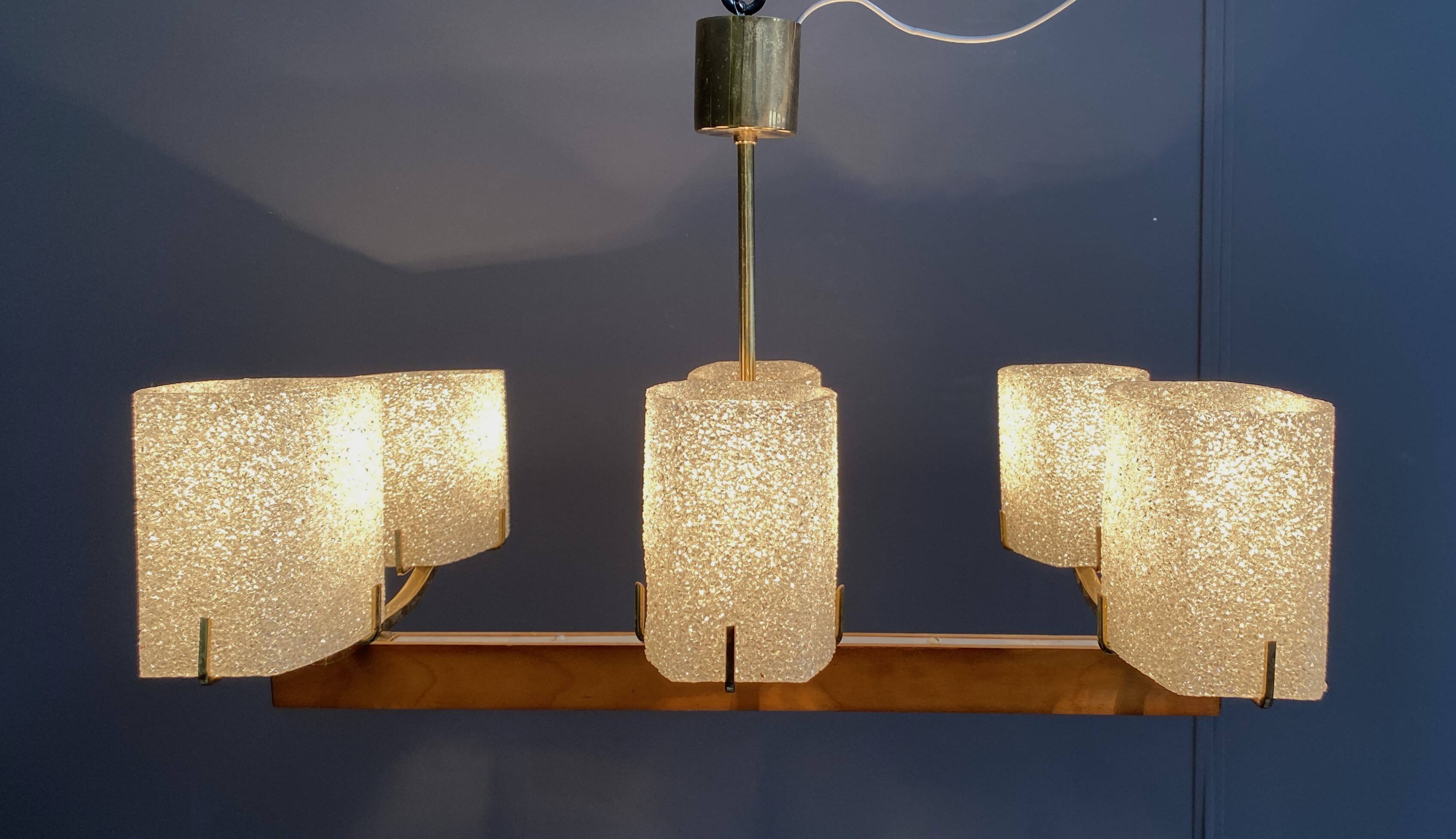 Pendant lamp 6 plastic shades 1960s