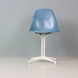 Charles & Ray Eames "La Fonda" Blue Fiberglass Chairs Herman Miller
