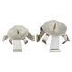 Pair of brutalist hammered aluminium candlesticks, 1970s