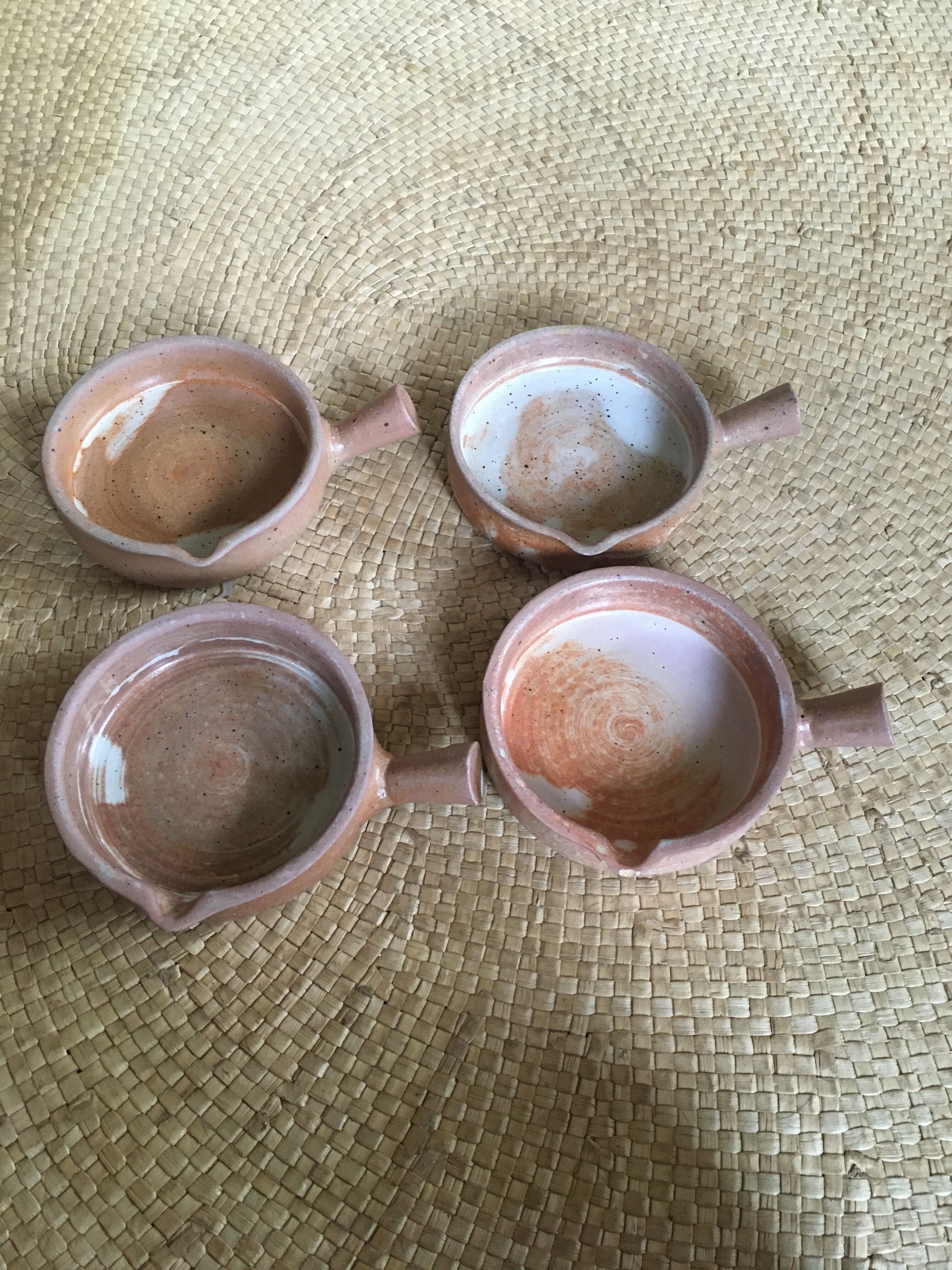 Series of 4 sandstone ramekins