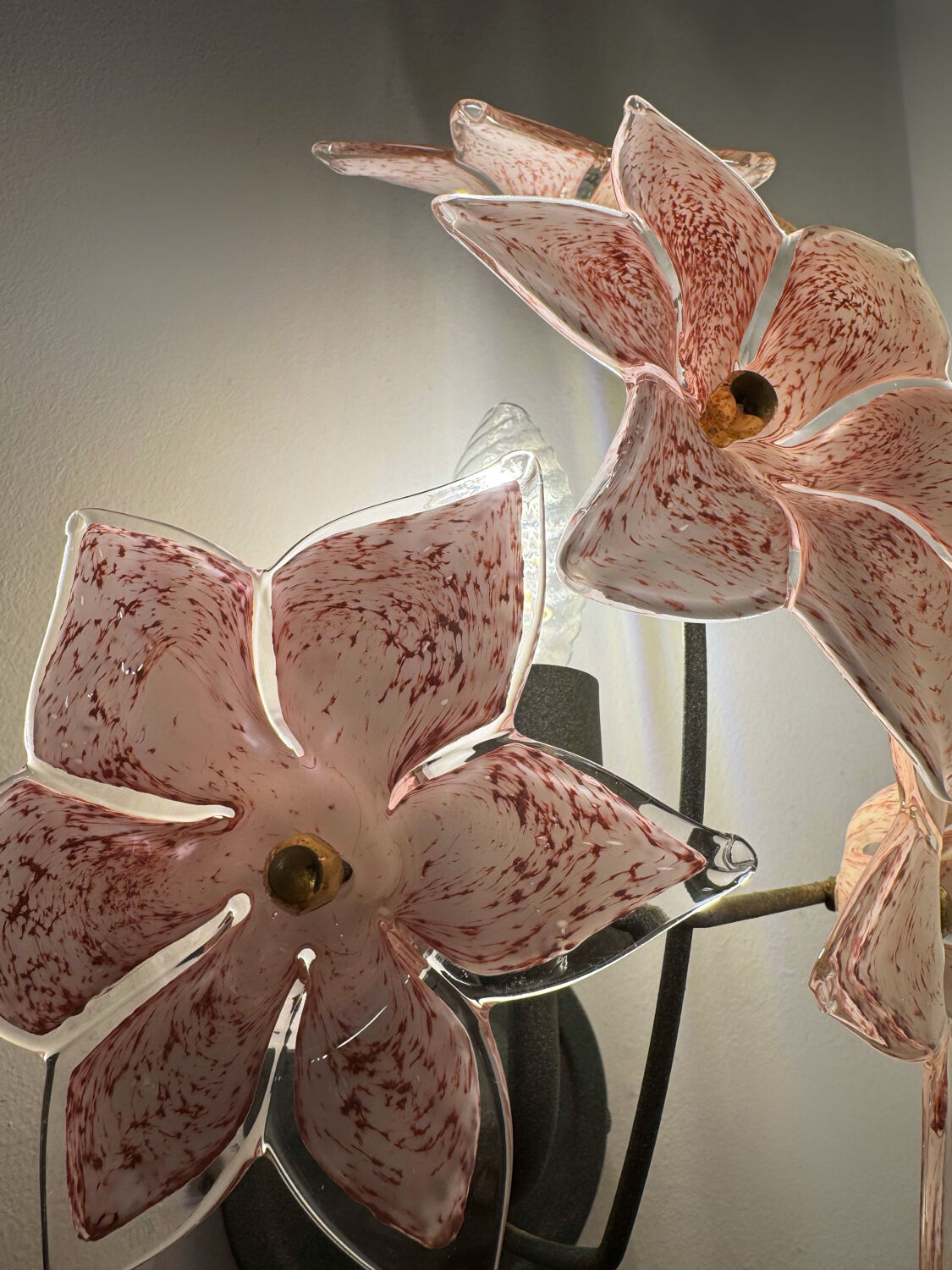Murano floral wall lights from the 1970s