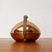 Metal and teak teapot from the mid-century, 1960s.