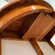Biedermeier demi-lune fold-out table, cherry veneer, south germany, circa 1820