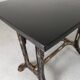 Industrial table, garden table with hard stone slab on cast iron frame, 1930s