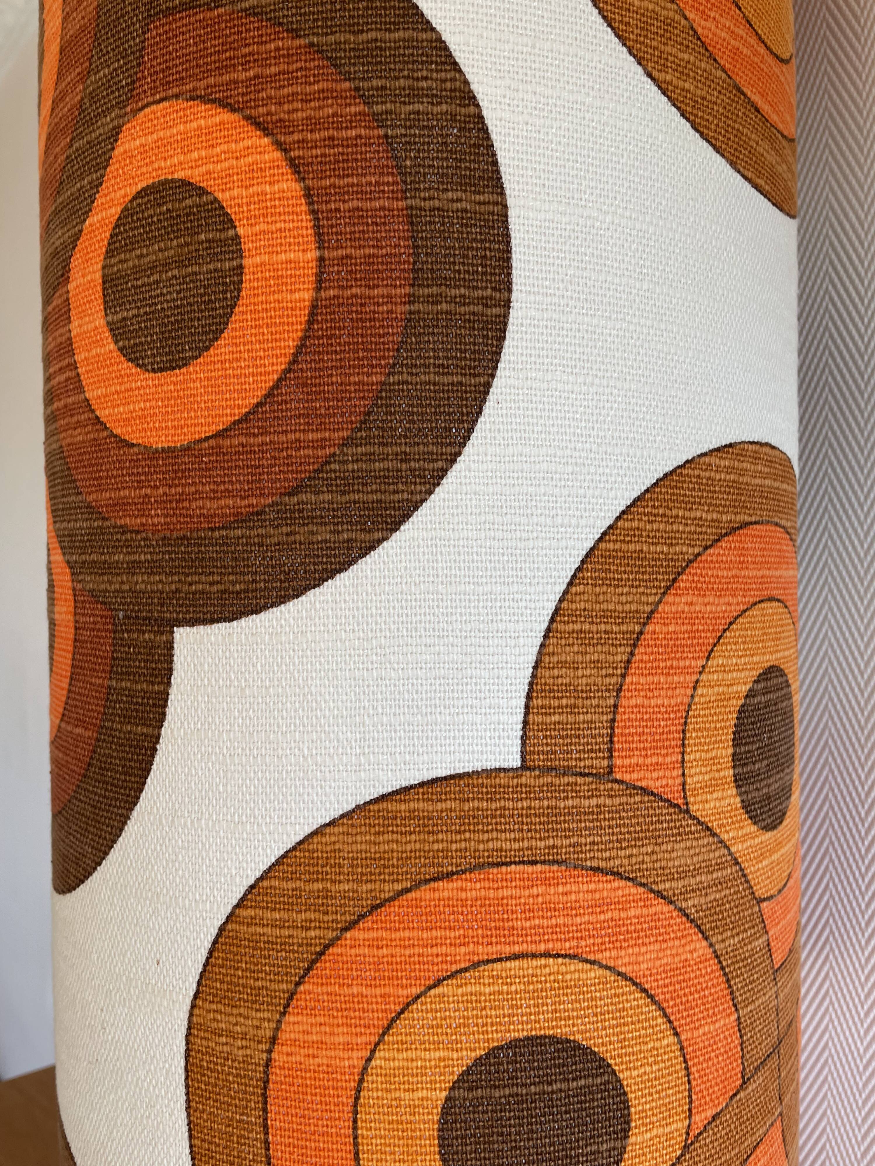 Supertone table lamp - orange opaline and vintage fabric