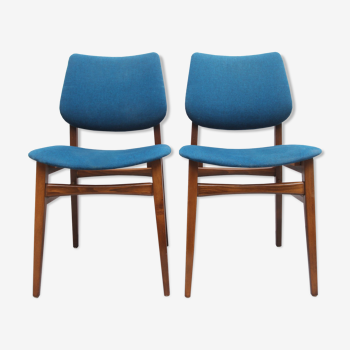 Set de 2 chaises des années 1960 en bleu