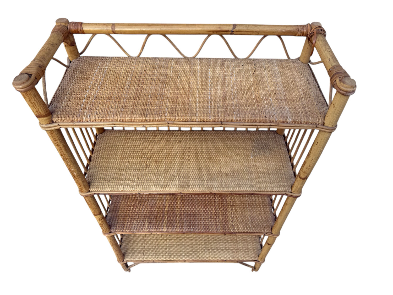 1960s rattan shelf from France