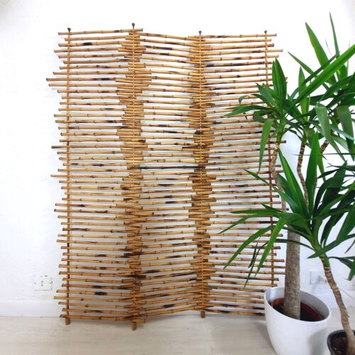 Paravent en bambou vintage