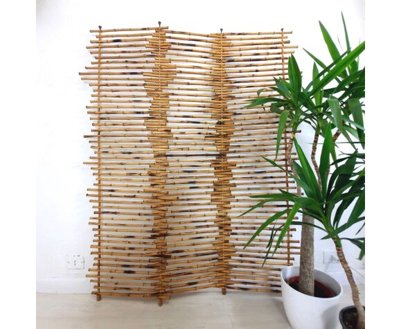 Paravent en bambou vintage