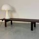 Mid-Century Modern Brown wood Slatted coffee table bench, 1970s