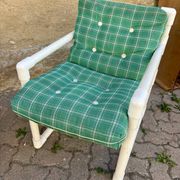 Pair of vintage tubular armchairs from the 70s and 80s, luxury design.