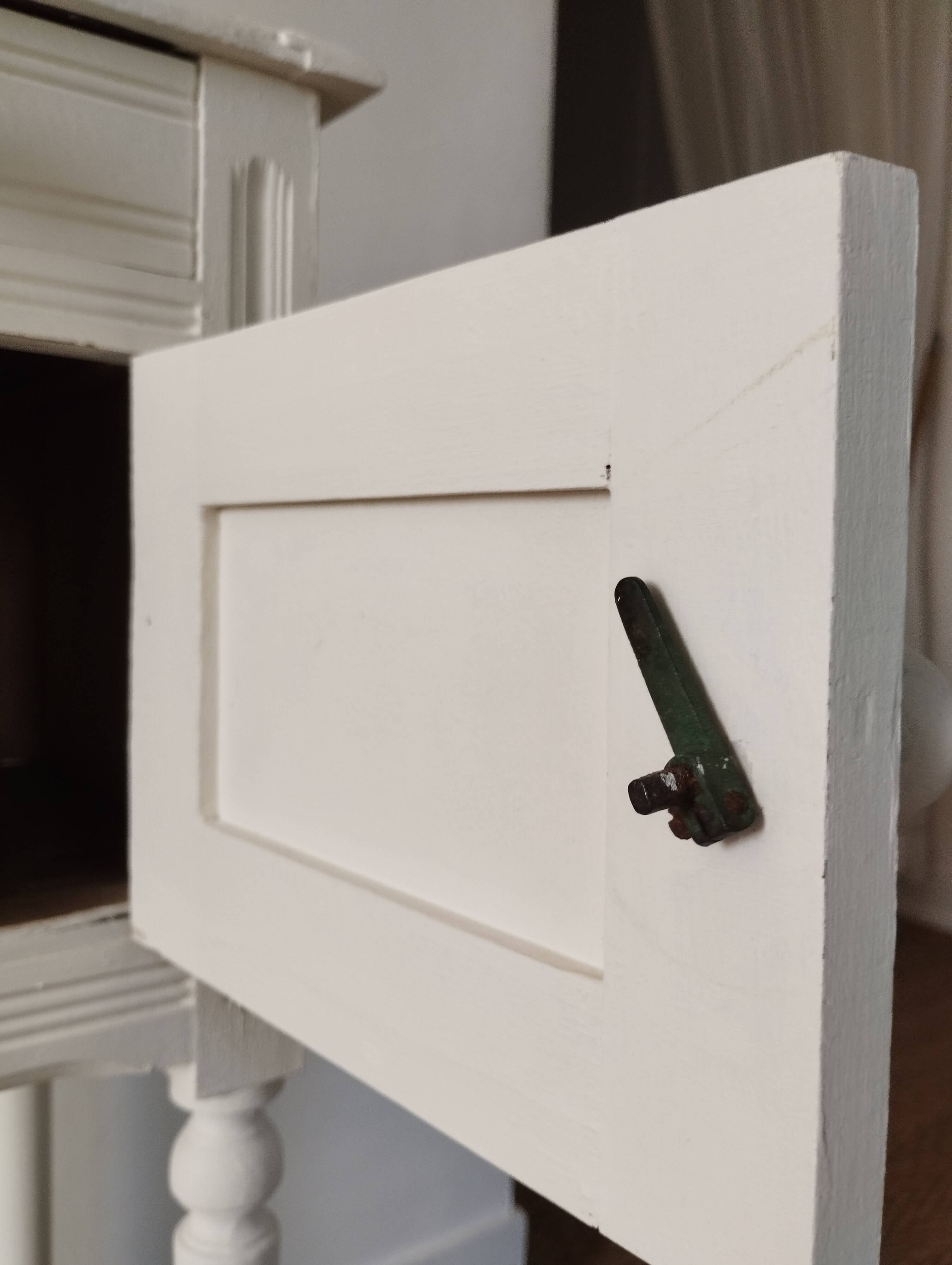 Farrow & Ball white painted high bedside table