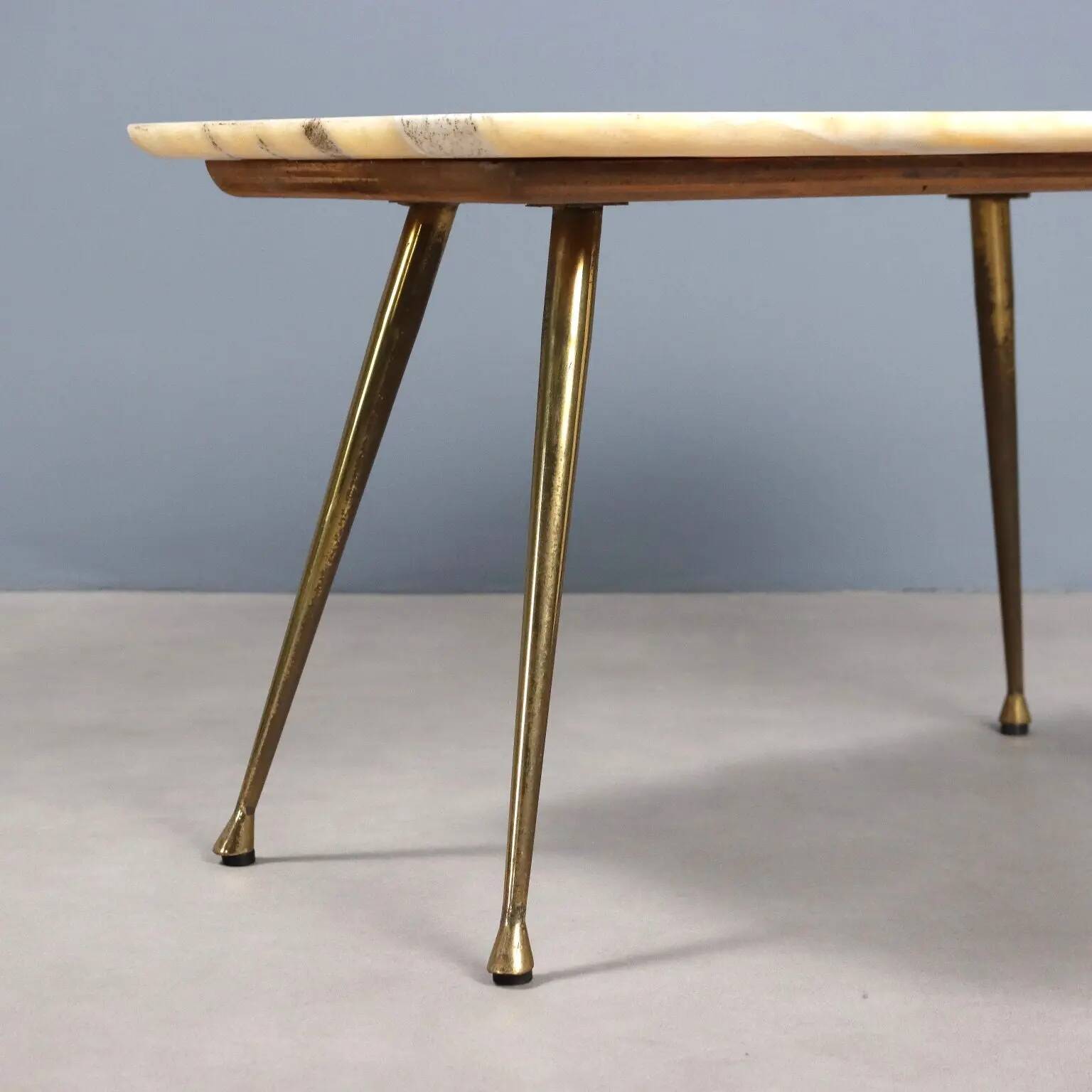 Vintage coffee table in onyx and brass, design, Italy, 1950s-1960s
