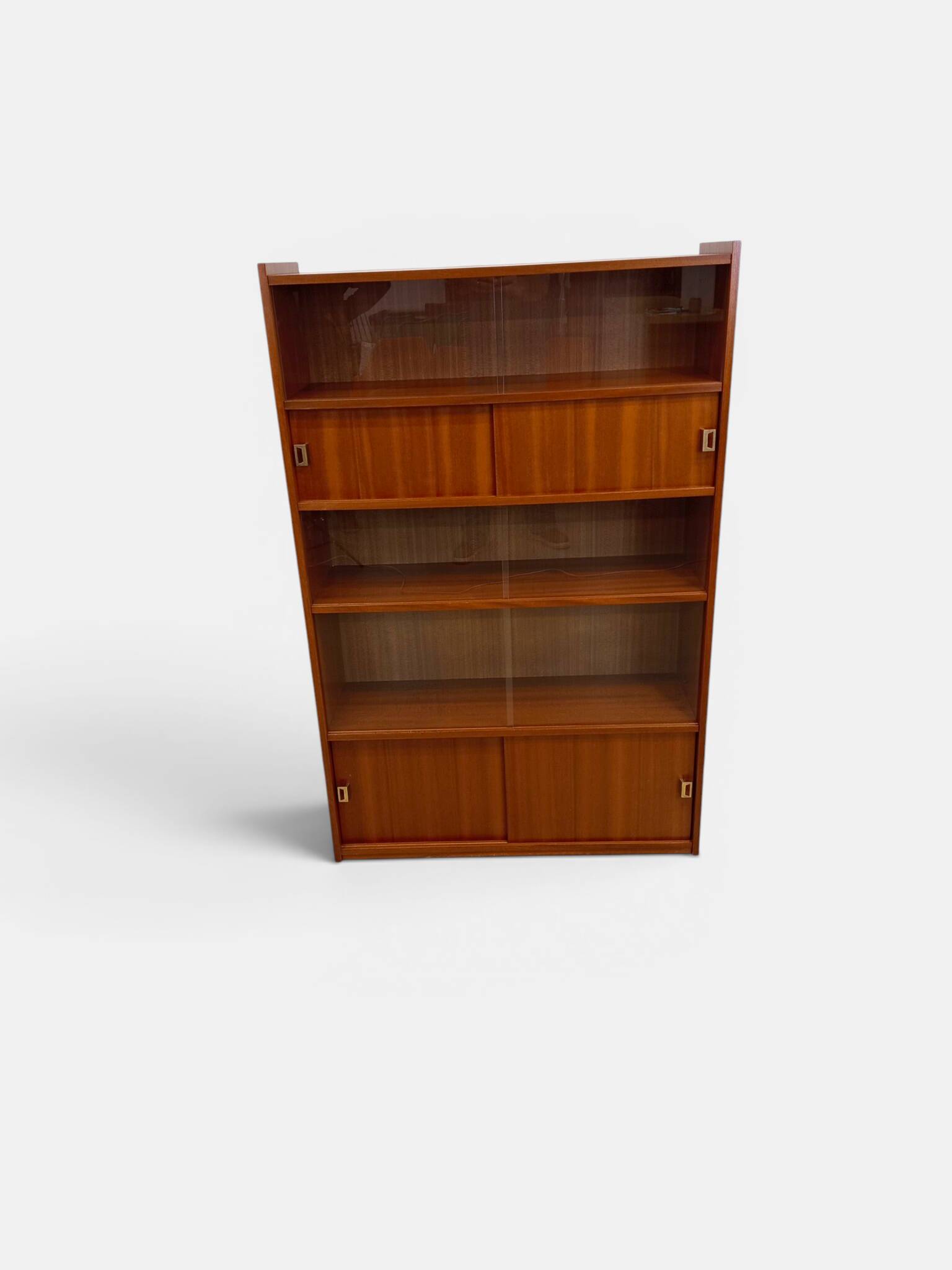 Vintage display library 60/70 Sliding door shelf