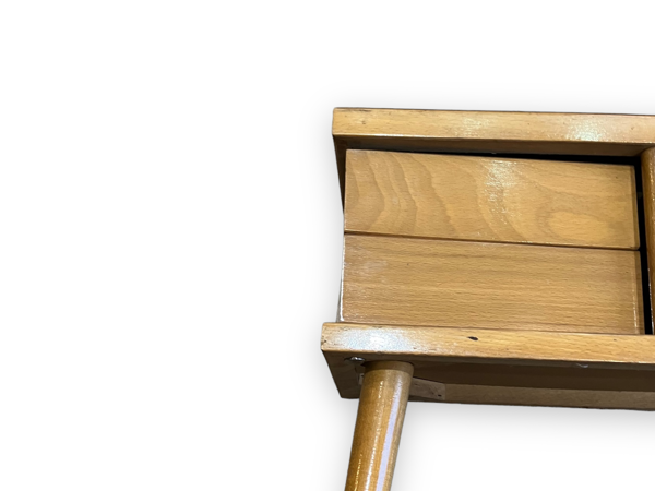 Travailleuse scandinave vintage en bois clair
