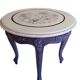 table ronde violette décorée à la main