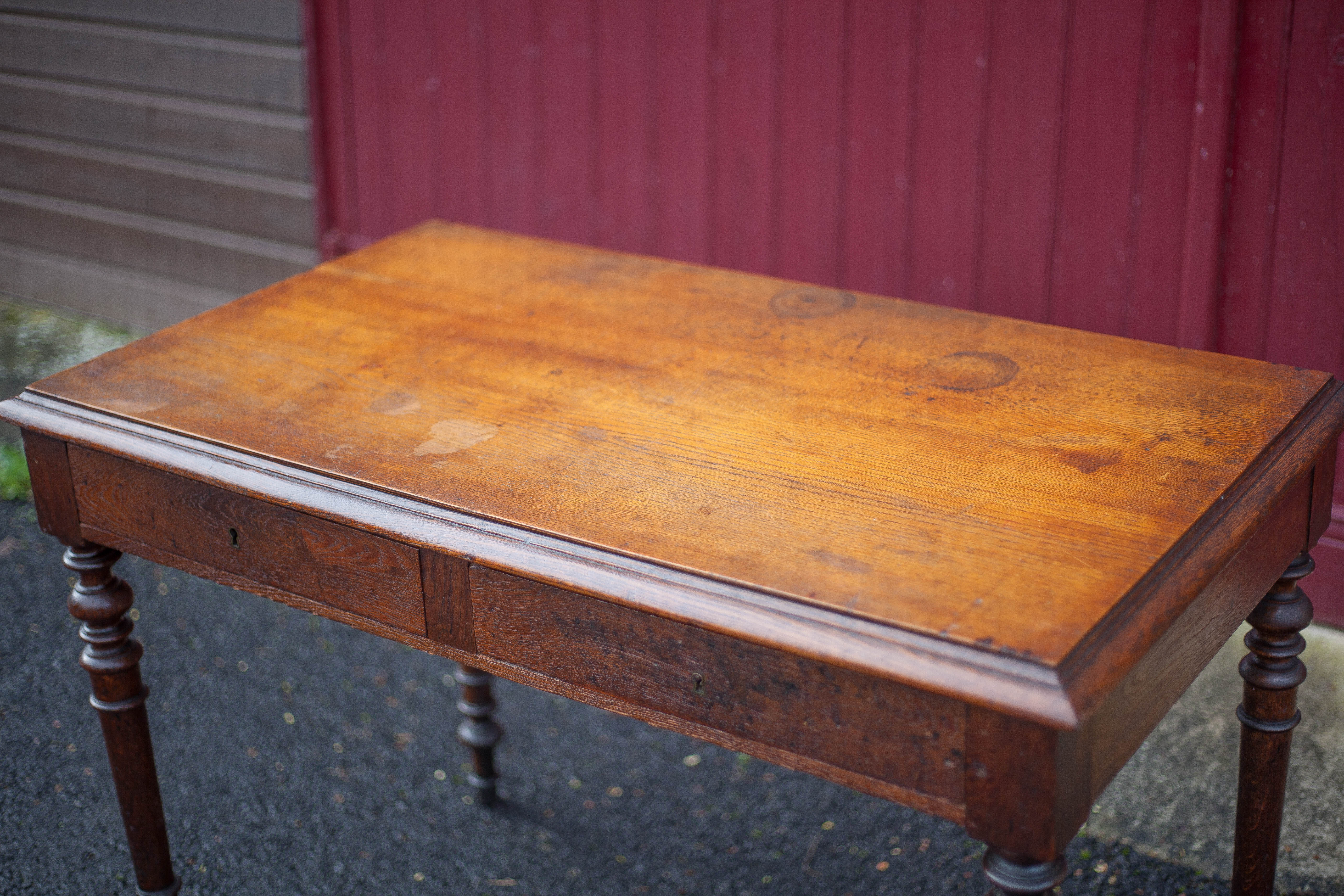 Table or desk Louis Philippe with two drawers