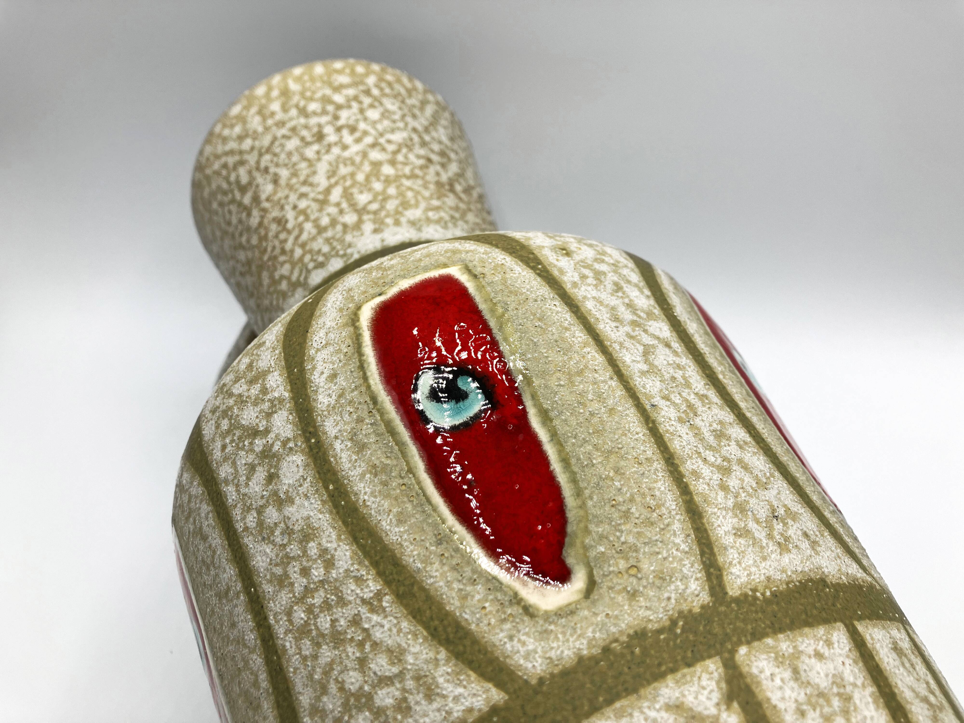 Large vase in matte and glazed ceramic • Manufacture Bay Keramik • W. Germany