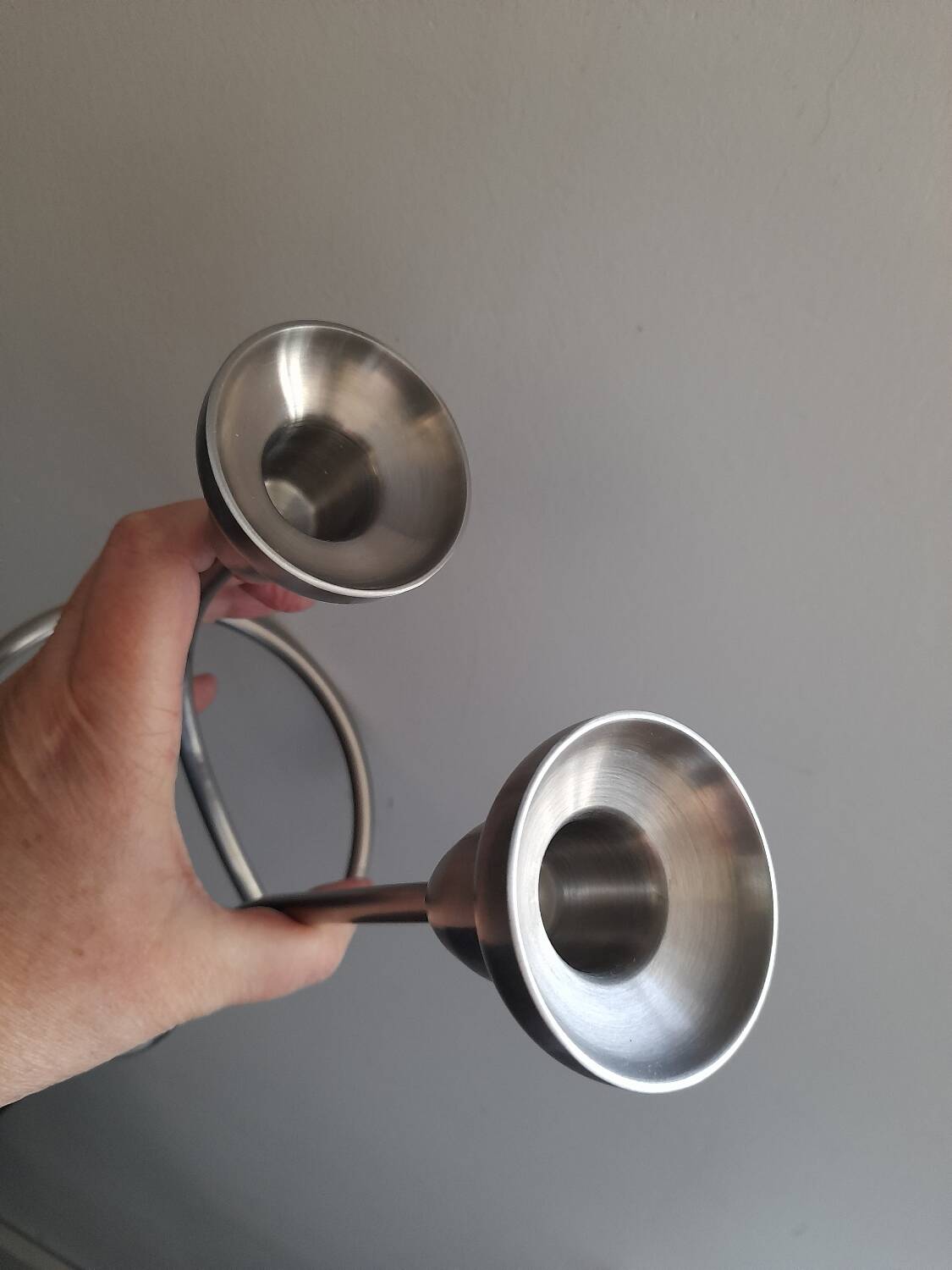 Georg Jensen brushed stainless steel candlestick