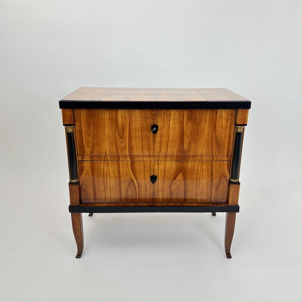 Biedermeier Chest of Drawers in Ebonized & Gilded Cherry Wood, Franconia, 1820s