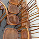 10 varnished patterned bistro chairs