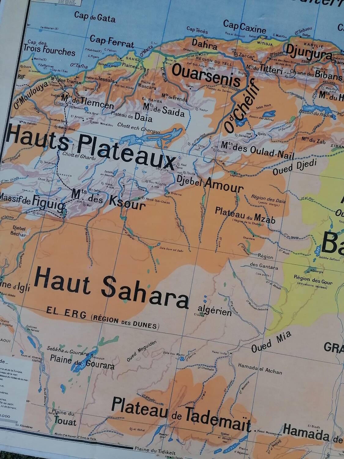 Old Vidal Lablache map N°11 Algeria Tunisia Sahara