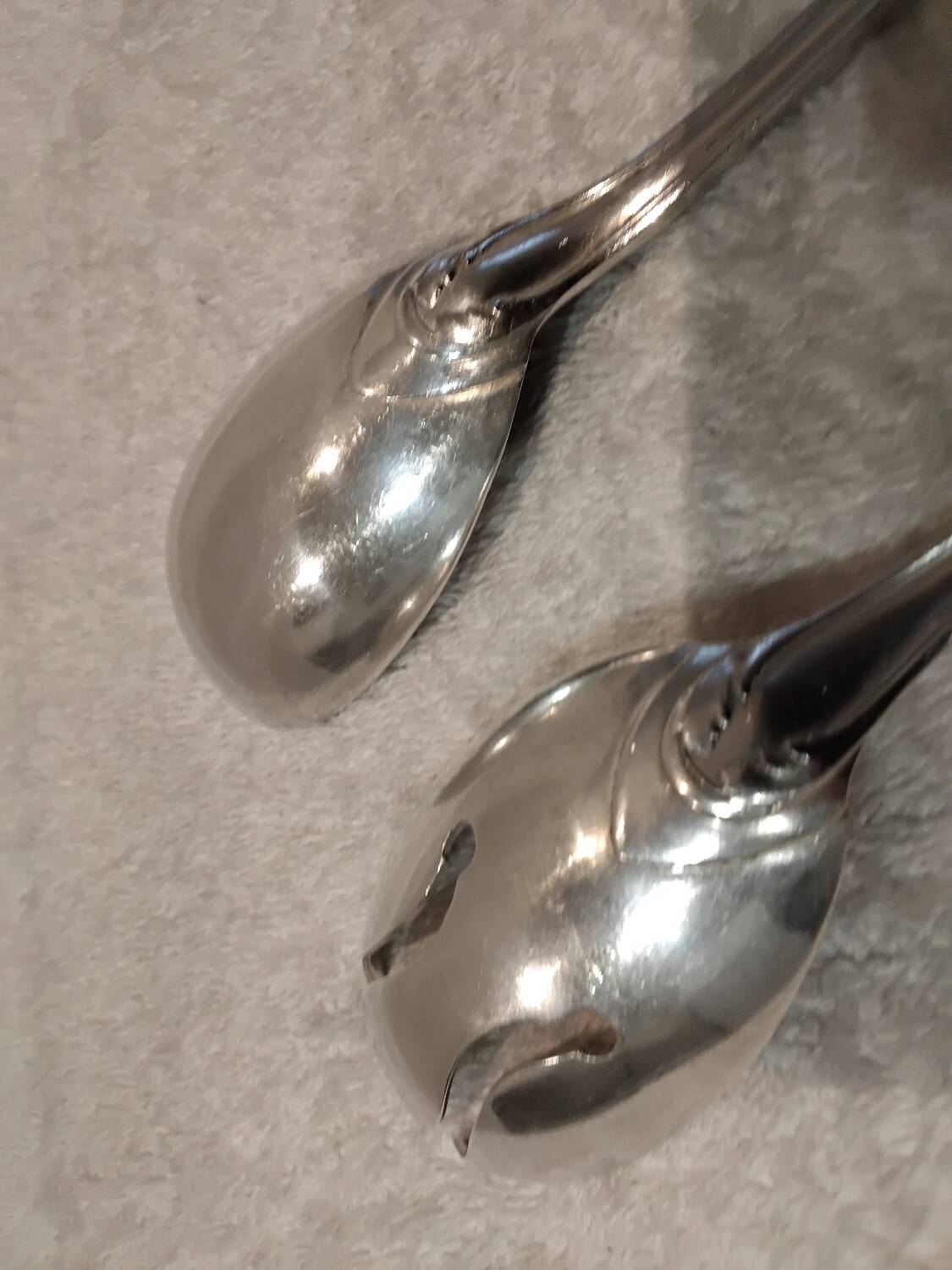 2-piece silver-plated salad serving set, Ercuis Lauriers goldsmith