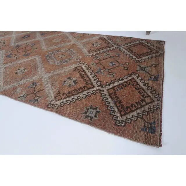 1970s Turkish Hand-Knotted Wool Cotton Red Runner 101x320