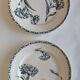 Two ironstone plates from Lunéville Keller and Guérin with a floral pattern.