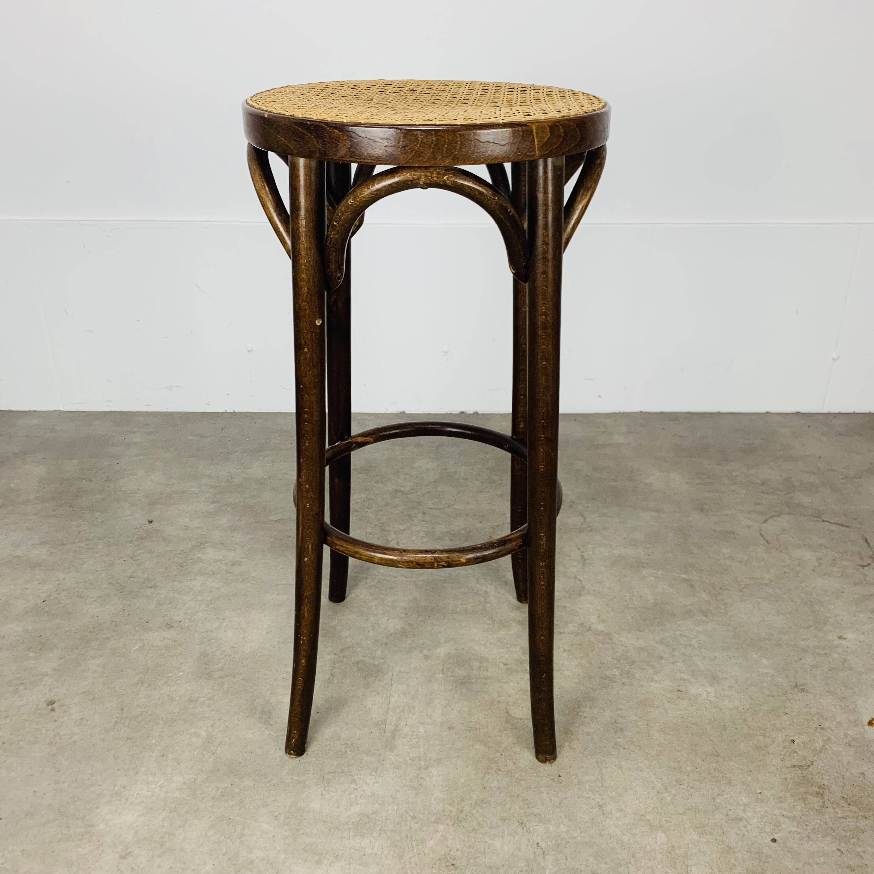 Canework and bentwood bistro bar stool