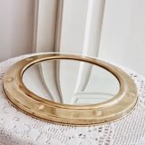 Brass witch's eye porthole mirror