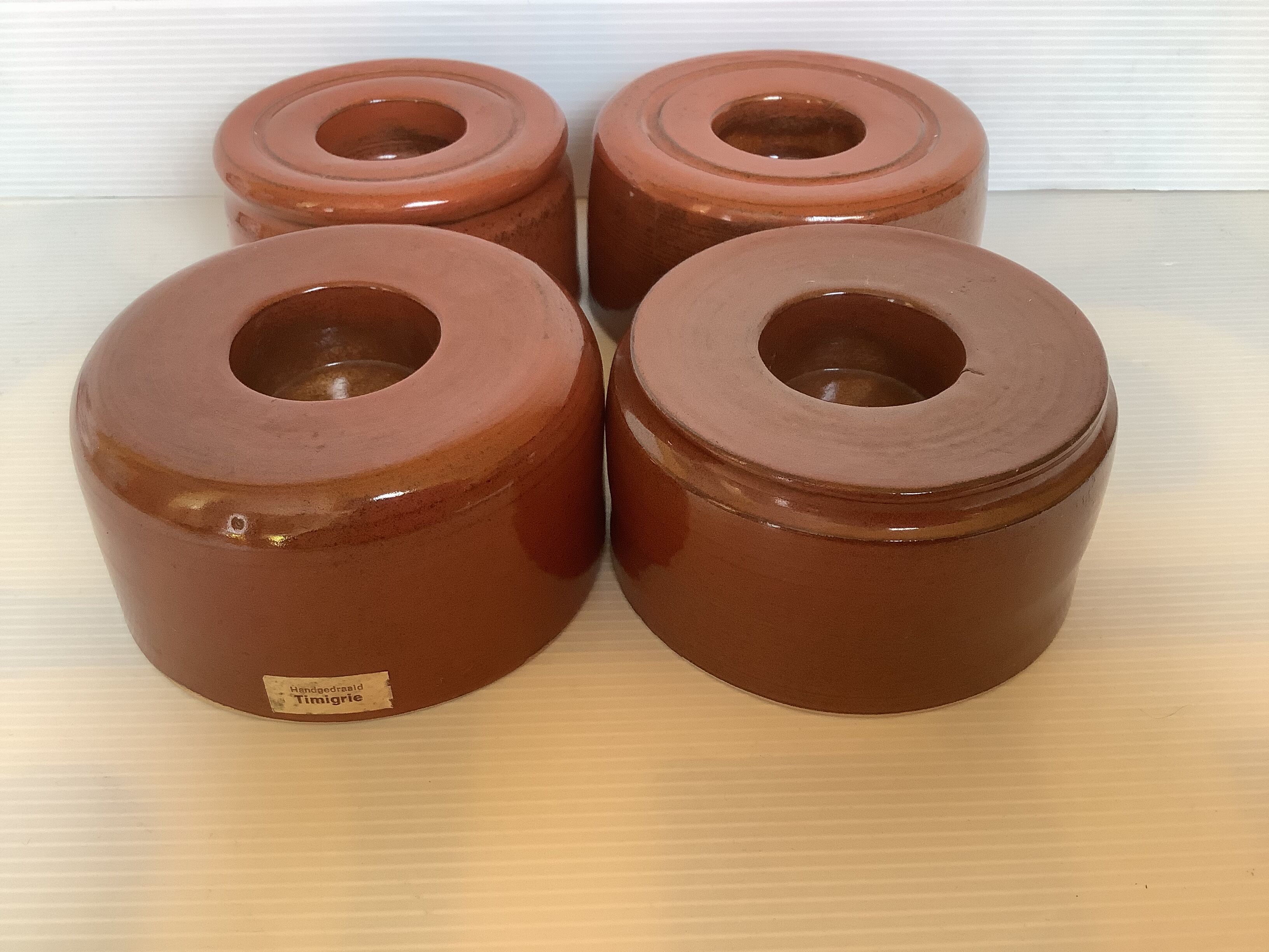 Four ceramic candlesticks AVV VVK Yser Tower Dixmude